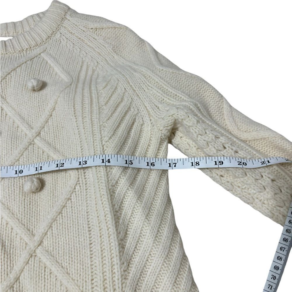 J.Crew Pom Pom Cable Knit Wool Sweater - Picture 6 of 9